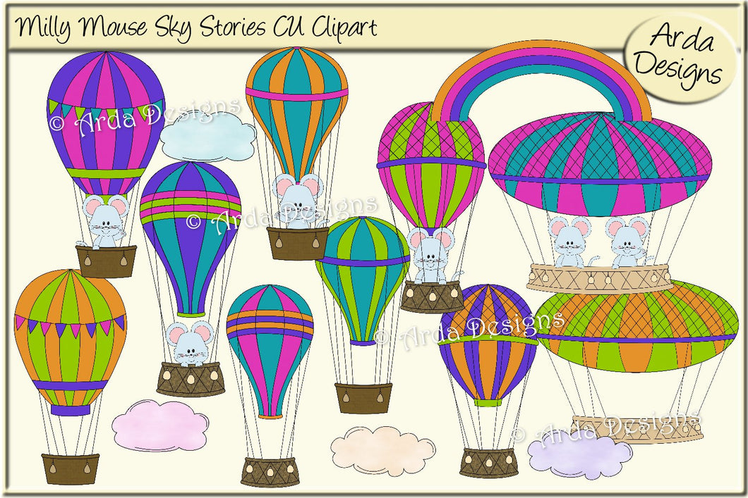 Milly Mouse Sky Stories CU Clipart