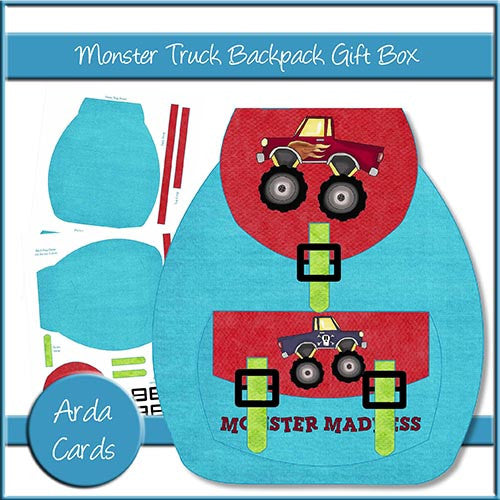 Monster Truck Backpack Gift Box - The Printable Craft Shop