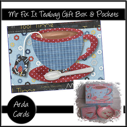 Mr Fix It Gift Box & Teabag Pockets - The Printable Craft Shop