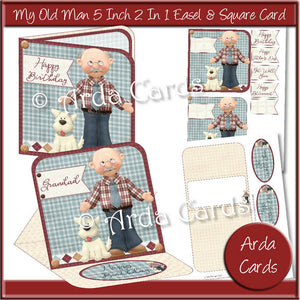 Male 5 Inch 2 in 1 Easel & Square Card Bundle