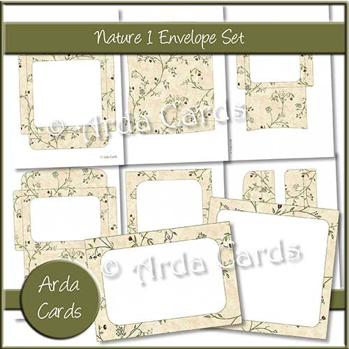 Nature 1 Envelope Set - The Printable Craft Shop
