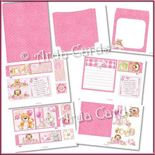 Load image into Gallery viewer, New Baby Girl 4 Fold Flap Card - The Printable Craft Shop