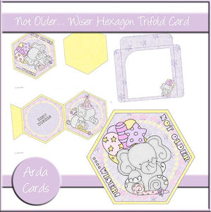 Not Older... Wiser Hexagon Tri Fold Card - The Printable Craft Shop