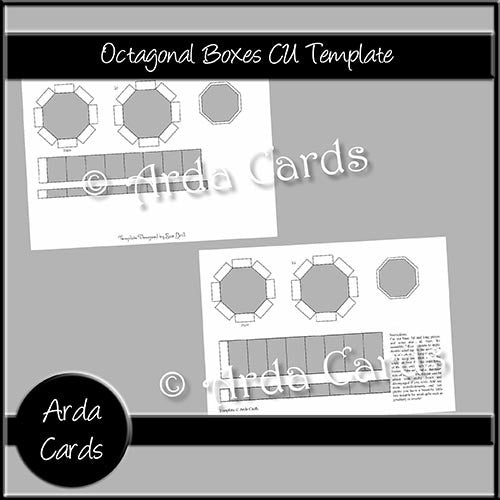 Octagonal Gift Boxes CU Template - The Printable Craft Shop
