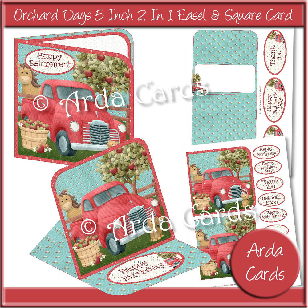 Orchard Days 5 Inch 2 in 1 Easel & Square Cards