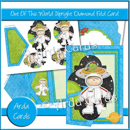 Out Of This World Diamond Fold Card - The Printable Craft Shop