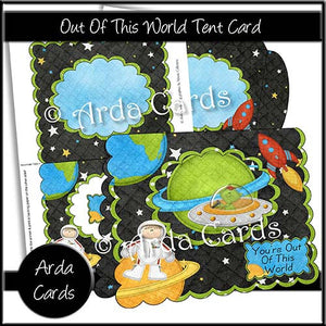 Out Of This World Tent Card - The Printable Craft Shop