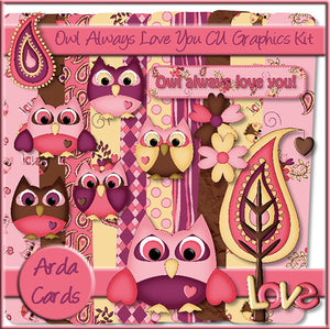Owl Always Love You! CU Graphics Kit - The Printable Craft Shop