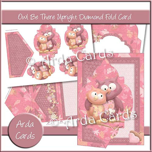 Owl Be There Upright Diamond Fold Card - The Printable Craft Shop