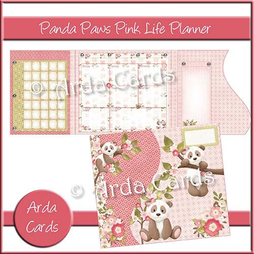 Panda Paws Pink Life Planner - The Printable Craft Shop