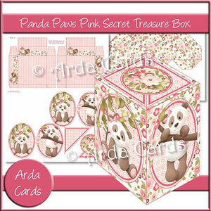 Panda Paws Pink Secret Treasure Box - The Printable Craft Shop