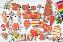 Load image into Gallery viewer, Party Time In Orange CU Clipart &amp; Paper