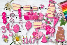 Load image into Gallery viewer, Party Time In Pink CU Clipart &amp; Paper