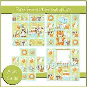 Party Animals Neverending Card - The Printable Craft Shop