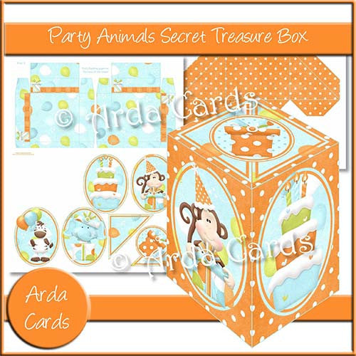 Party Animals Secret Treasure Box - The Printable Craft Shop