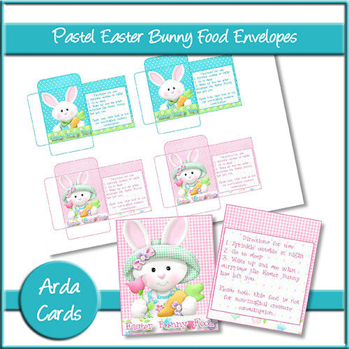 Pastel Easter Bunny Food Envelopes - The Printable Craft Shop