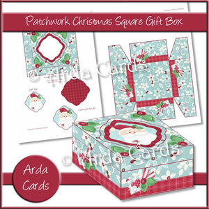 Patchwork Christmas Square Gift Box