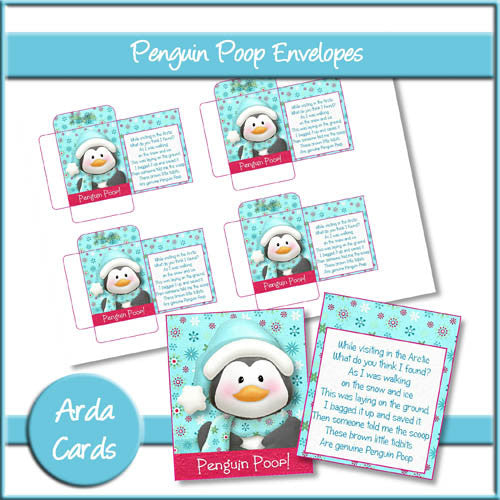 Penguin Poop Envelopes - The Printable Craft Shop