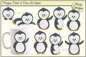 Penguin Pearl & Pete CU Clipart