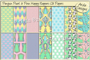 Penguin Pearl & Pete Happy Flappers CU Papers