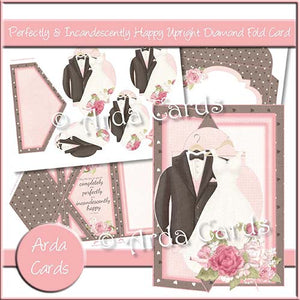 Perfectly & Incandescently Happy Upright Diamond Fold Card - The Printable Craft Shop