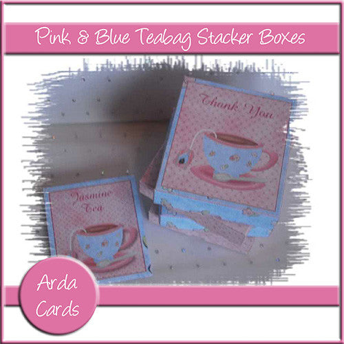 Pink & Blue Teabag Stacker Boxes - The Printable Craft Shop