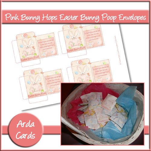Easter Bunny Poop Envelopes - Pink - The Printable Craft Shop