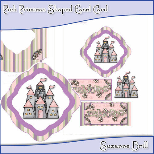 Pink Princess Shaped Easel Card - The Printable Craft Shop