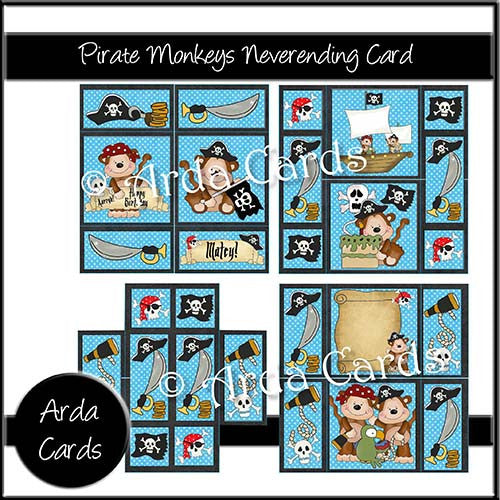 Pirate Monkey Neverending Card - The Printable Craft Shop