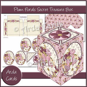 Plum Florals Secret Treasure Box - The Printable Craft Shop