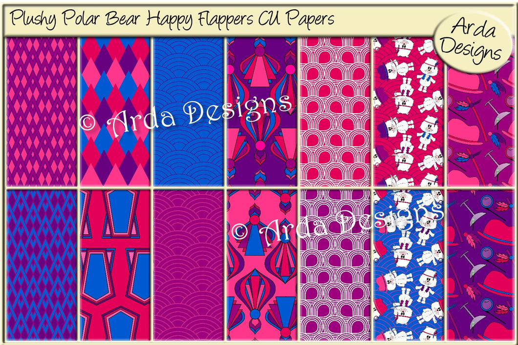 Plushy Polar Bear Happy Flappers CU Paper