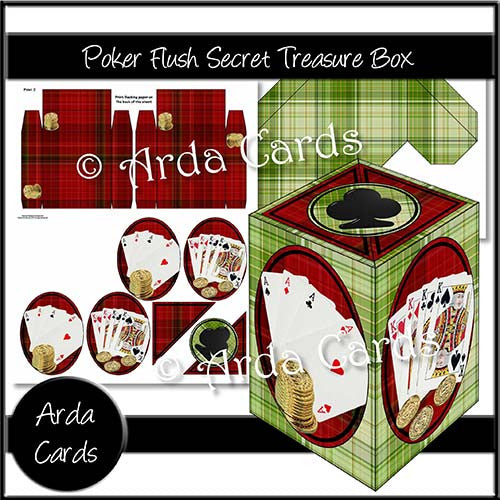 Poker Flush Secret Treasure Box - The Printable Craft Shop