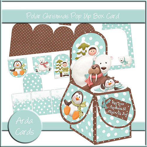 Polar Christmas Pop Up Box Card - The Printable Craft Shop