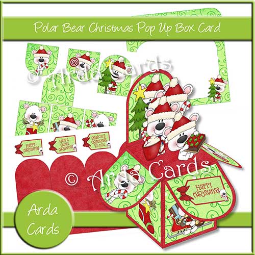 Polar Bear Christmas Pop Up Box Card