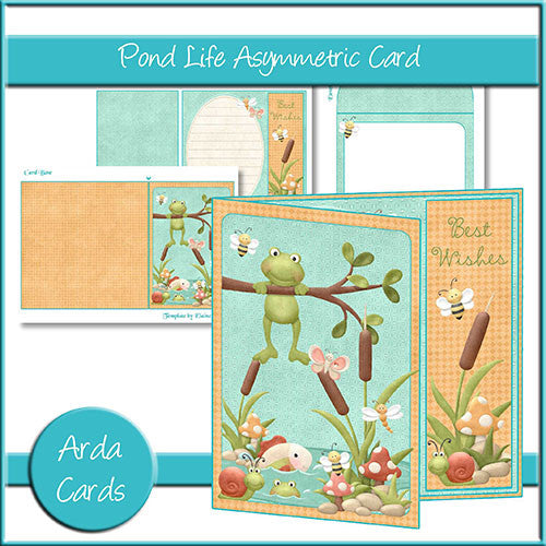 Pond Life Asymmetric Card - The Printable Craft Shop
