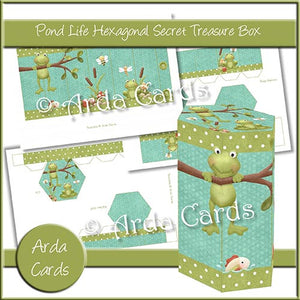 Pond Life Hexagonal Secret Treasure Box - The Printable Craft Shop