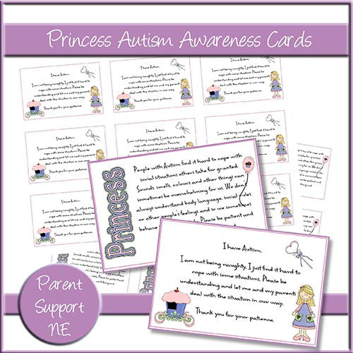 Princess Autism Awareness Cards - The Printable Craft Shop