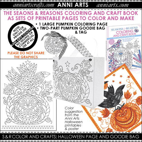 Colour & Make: Printable Halloween Colouring with Pumpkin Treat Bag - The Printable Craft Shop