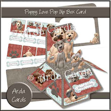 Load image into Gallery viewer, pop up box card printables with puppy dogs