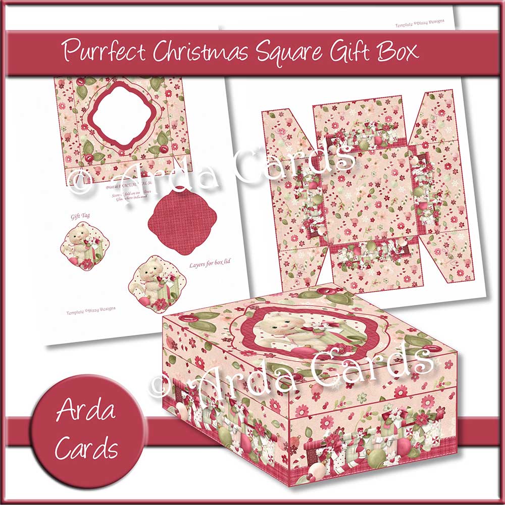 Purrfect Christmas Square Gift Box