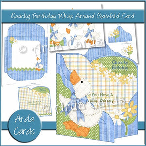 Quacky Birthday Wrap Around Gatefold Card - The Printable Craft Shop