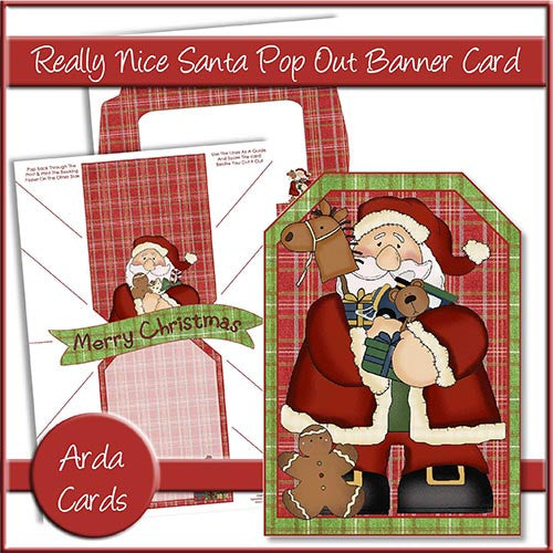 Really Nice Santa Pop Out Banner Card - The Printable Craft Shop