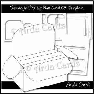 Rectangle Pop Up Box Card CU Template