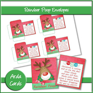 Reindeer Poop Envelopes - The Printable Craft Shop