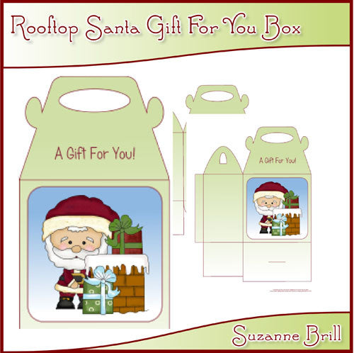 Rooftop Santa Gift For You Box - The Printable Craft Shop