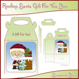 Rooftop Santa Gift For You Box - The Printable Craft Shop