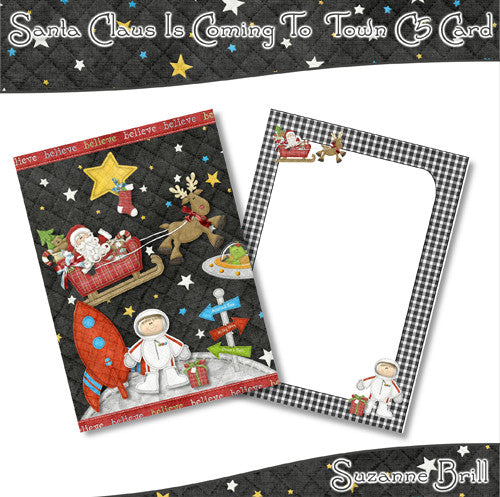 Santa Claus Is Coming To Town C5 Card - The Printable Craft Shop