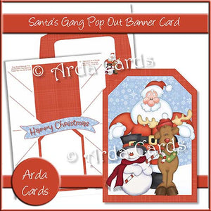 Santa's Gang Pop Out Banner Card - The Printable Craft Shop