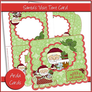 Santa's Visit Tent Card - The Printable Craft Shop