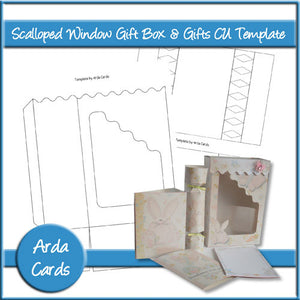 Scalloped Window Gift Box & Gifts CU Template - The Printable Craft Shop